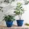 Glitzhome® Round Faux Ceramic Pot Plastic Planter Set